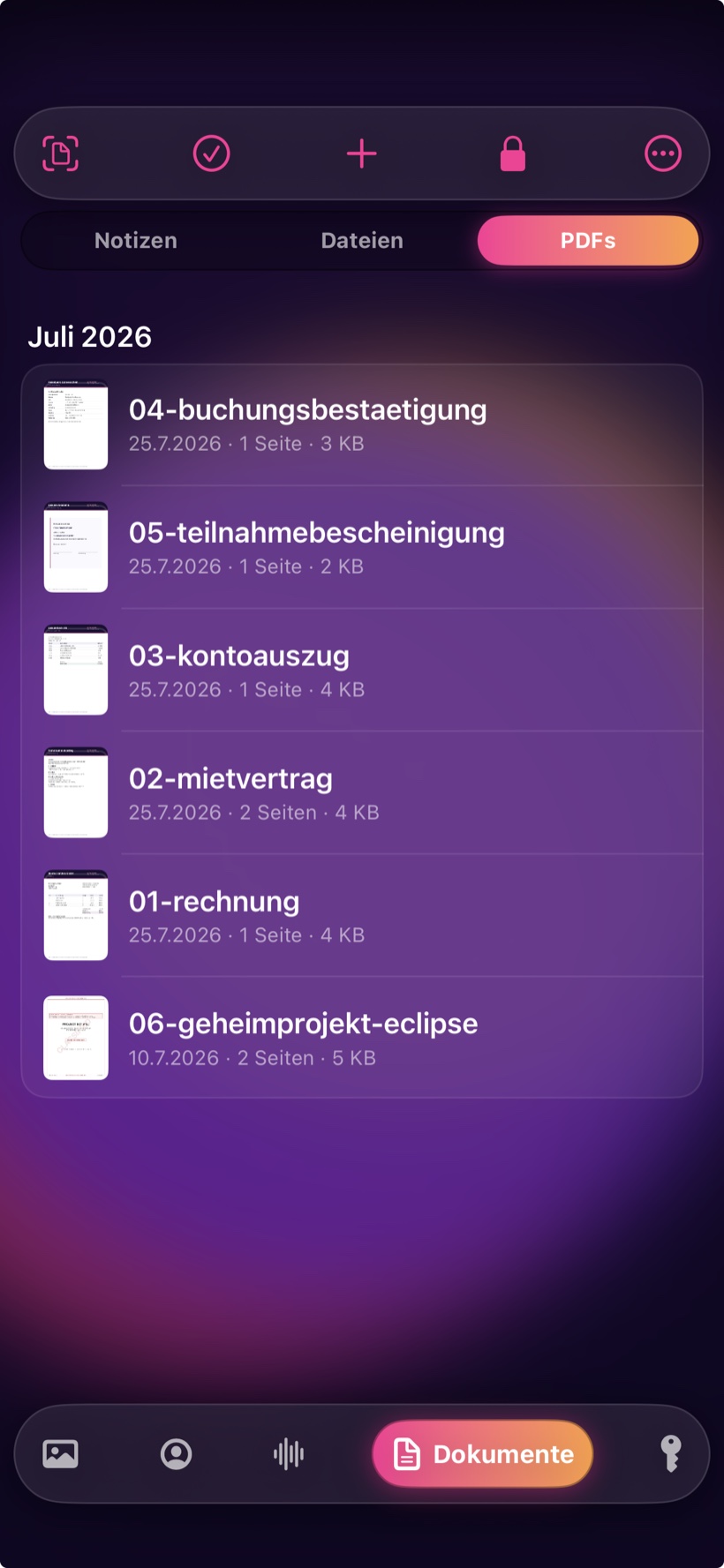 Dokumente – PDF-Liste